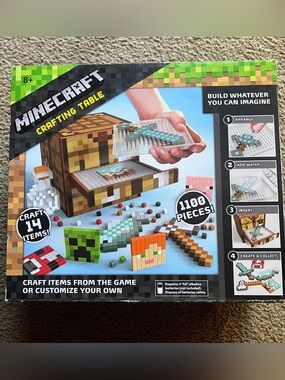 RARE Minecraft Crafting Table Bead Kit - Pixel Art Set MOJANG